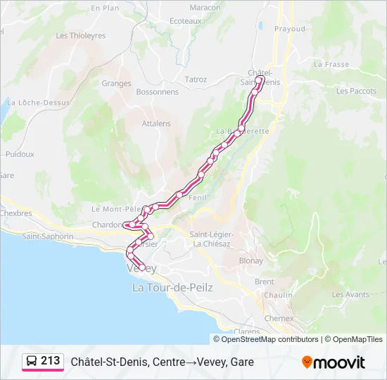 213 Bus Line Map