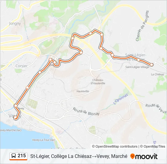 215 Bus Line Map