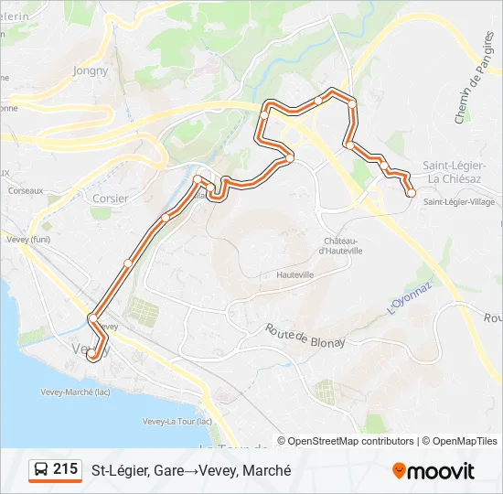 215 Bus Line Map