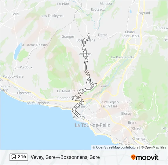 216 Bus Line Map
