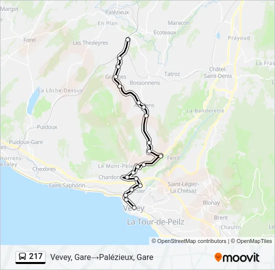 217 Bus Line Map