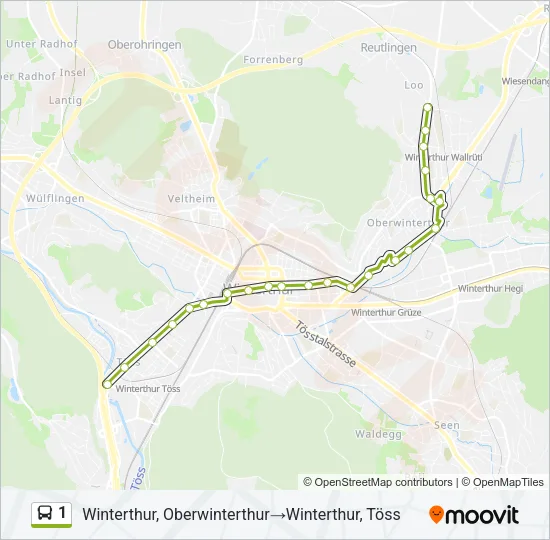 1 Bus Line Map