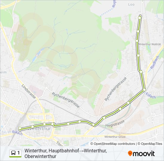 1 Bus Line Map