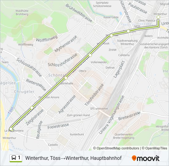 1 Bus Line Map