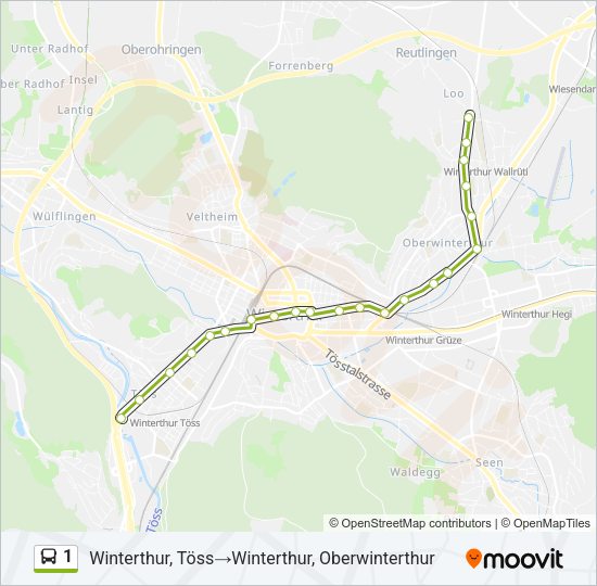 1 Bus Line Map