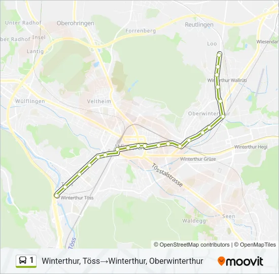 1 Bus Line Map