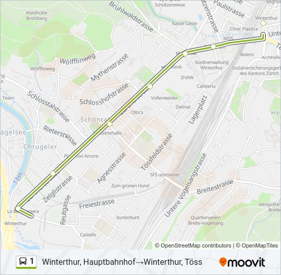 1 Bus Line Map