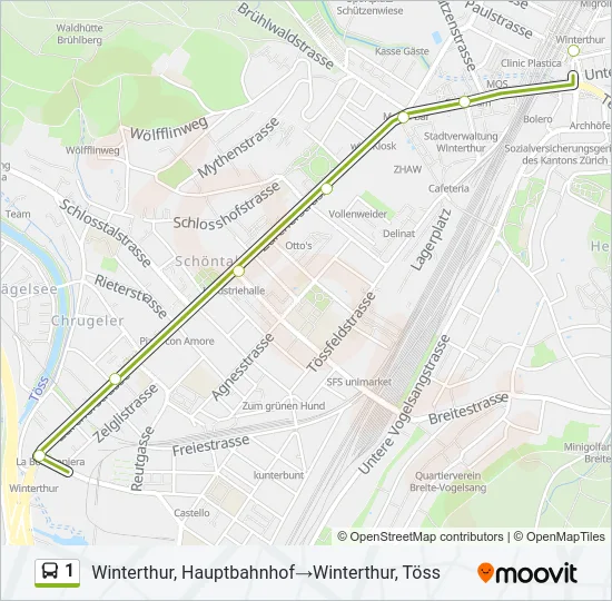 1 Bus Line Map