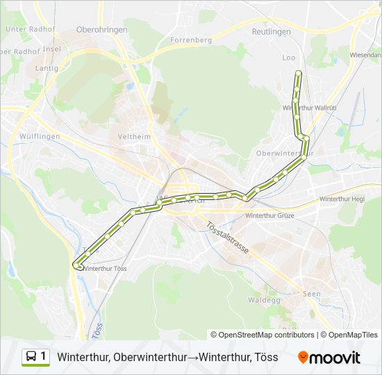 1 Bus Line Map