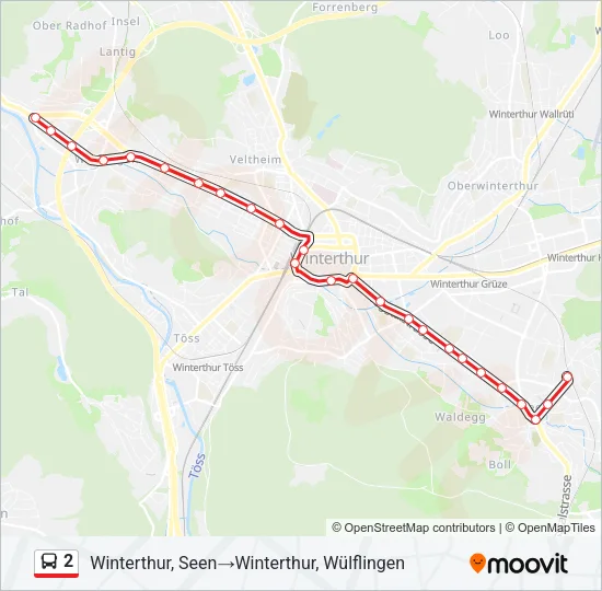 2 Bus Line Map