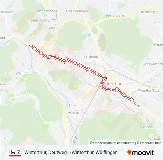 2 Bus Line Map