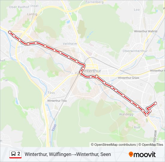 2 Bus Line Map
