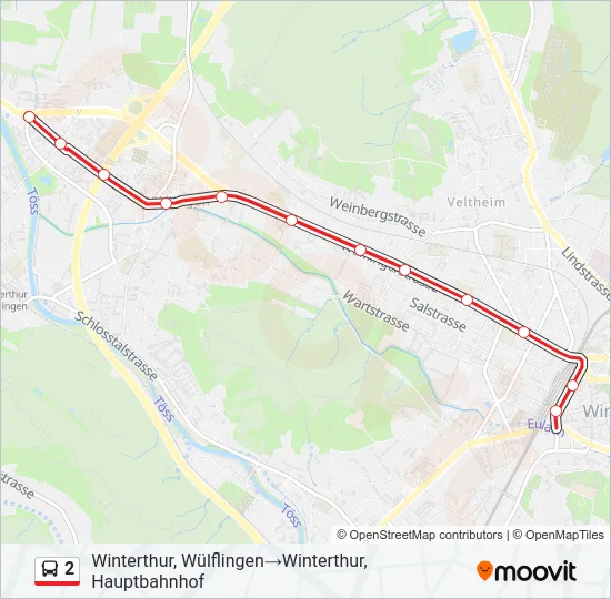 2 Bus Line Map