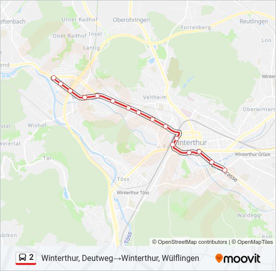 2 Bus Line Map