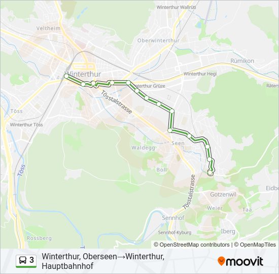 3 Bus Line Map