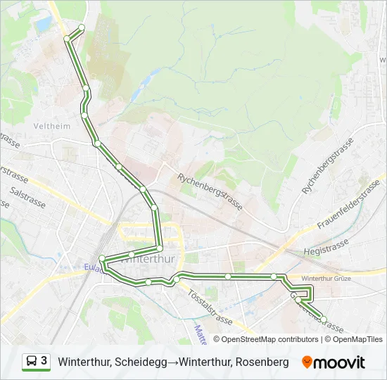 3 Bus Line Map