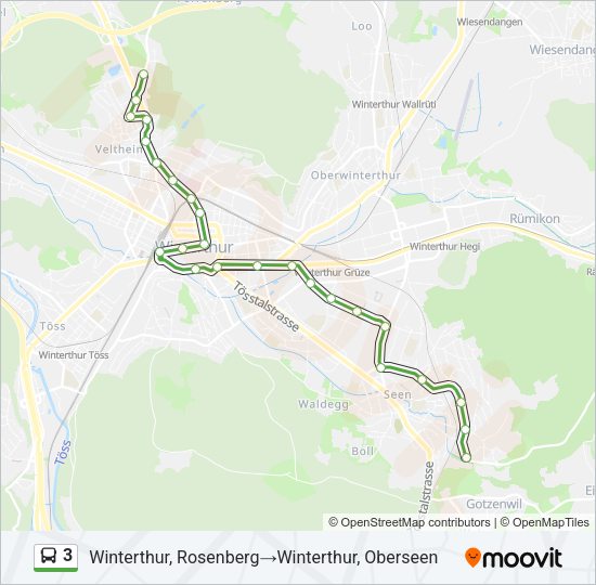 3 Bus Line Map