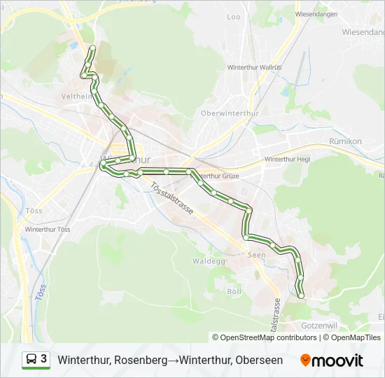 3 Bus Line Map
