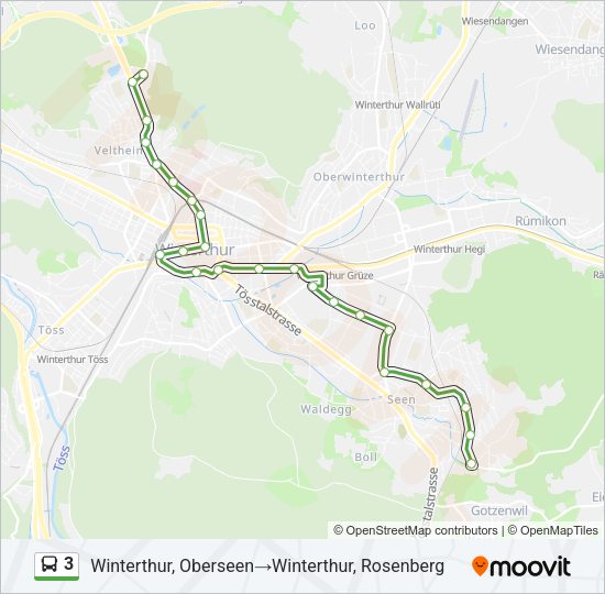 3 Bus Line Map
