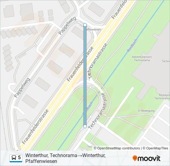 5 Bus Line Map
