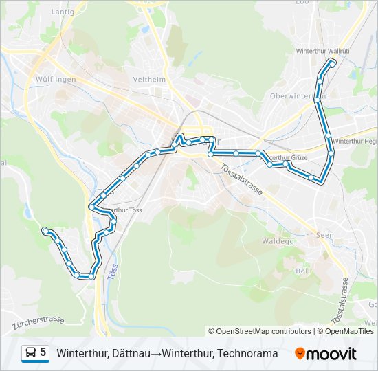 5 Bus Line Map