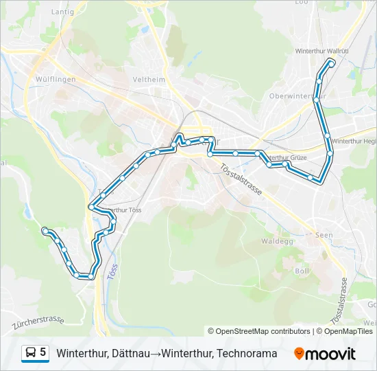 5 Bus Line Map