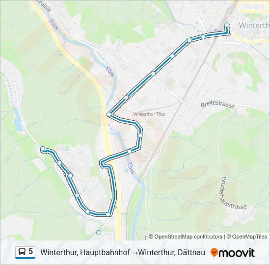 5 Bus Line Map