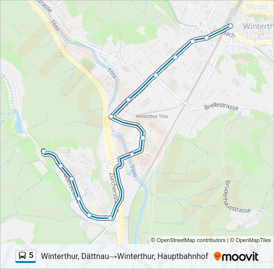 5 Bus Line Map
