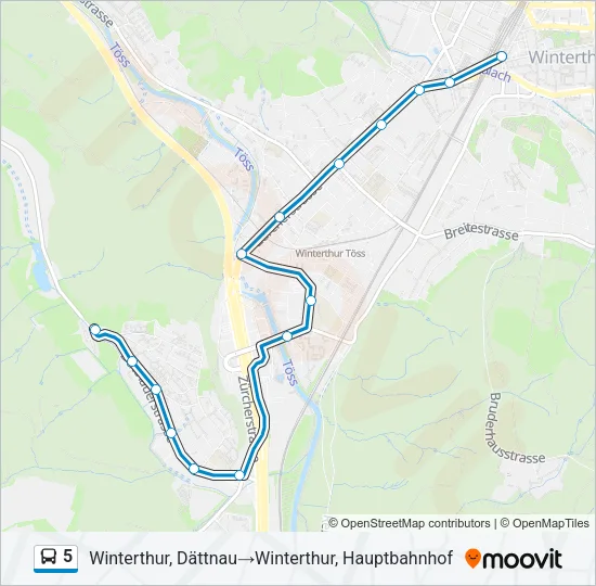 5 Bus Line Map