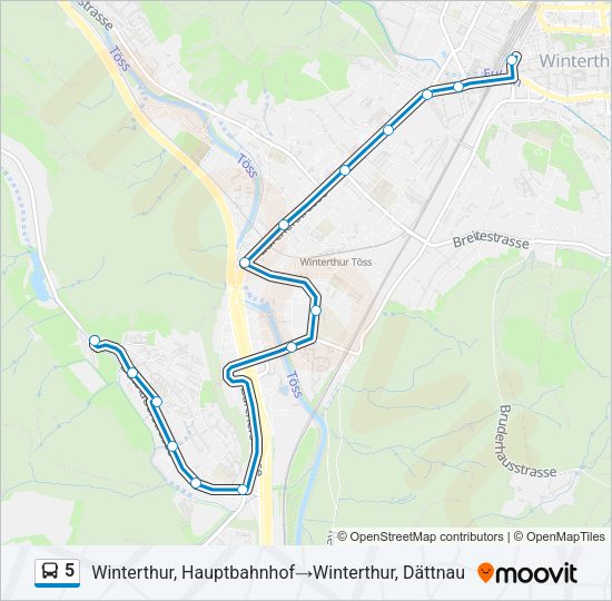 5 Bus Line Map