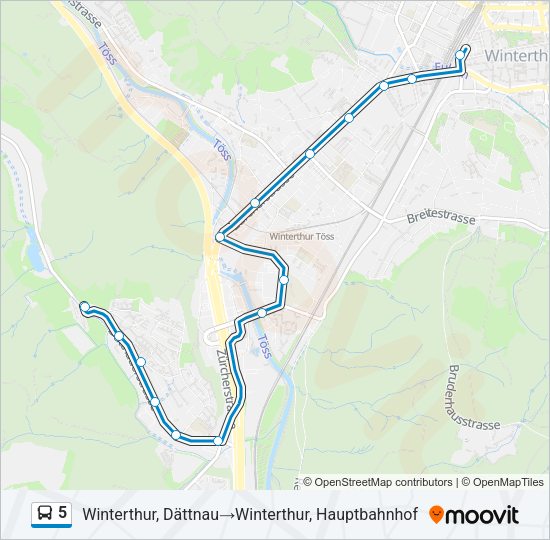 5 Bus Line Map