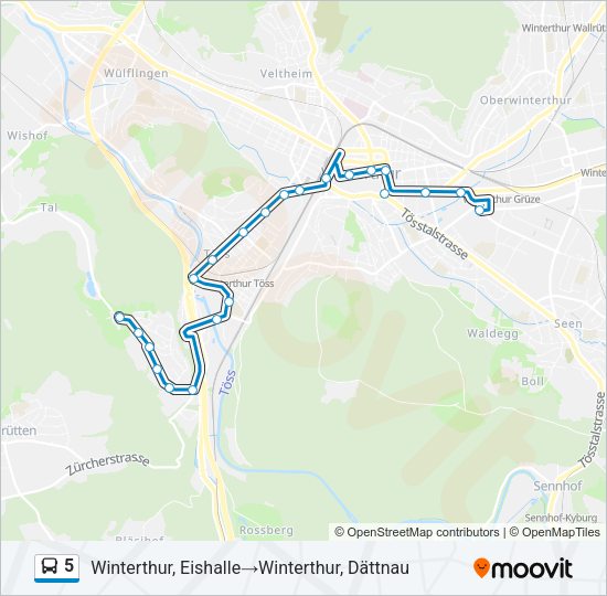 5 Bus Line Map