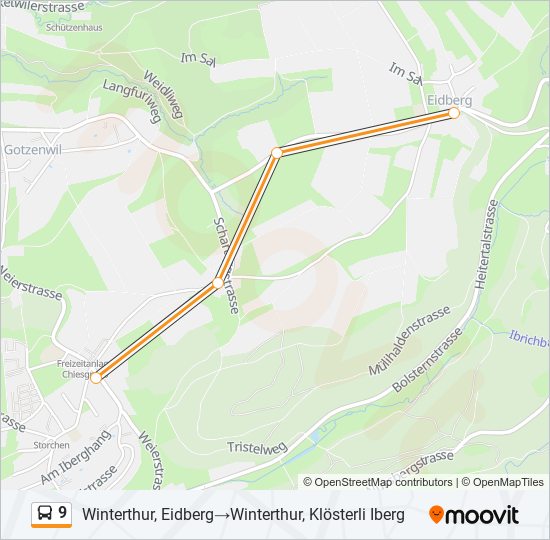 9 bus Line Map