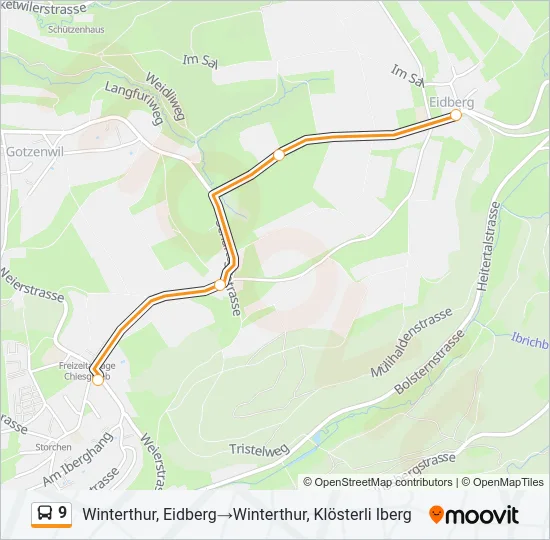 9 Bus Line Map