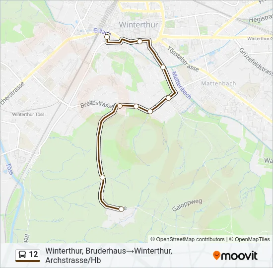 12 Bus Line Map