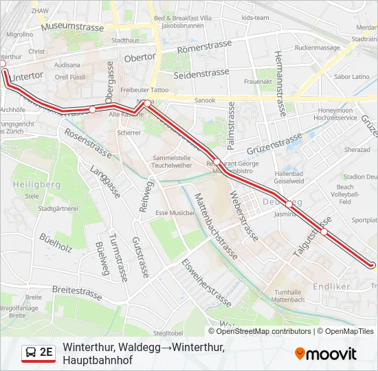 2E Bus Line Map