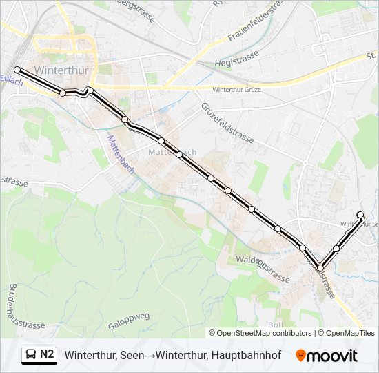 N2 Bus Line Map