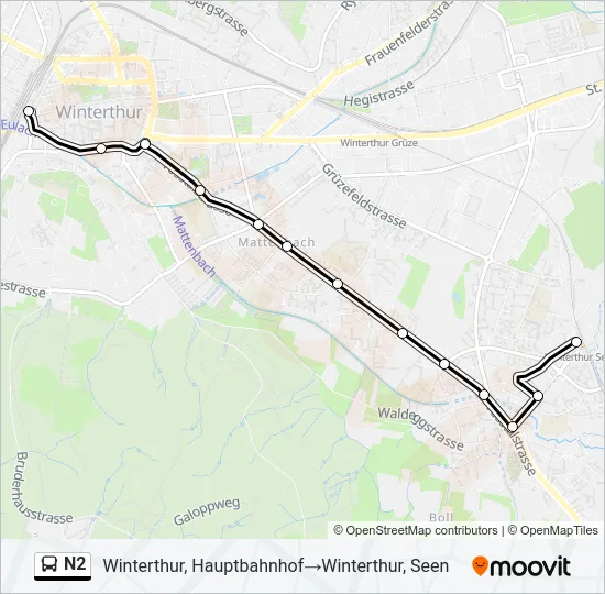 N2 Bus Line Map