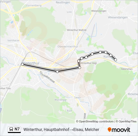 N7 Bus Line Map