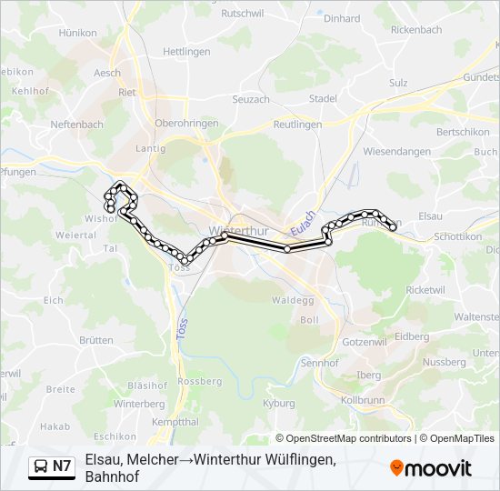 N7 Bus Line Map