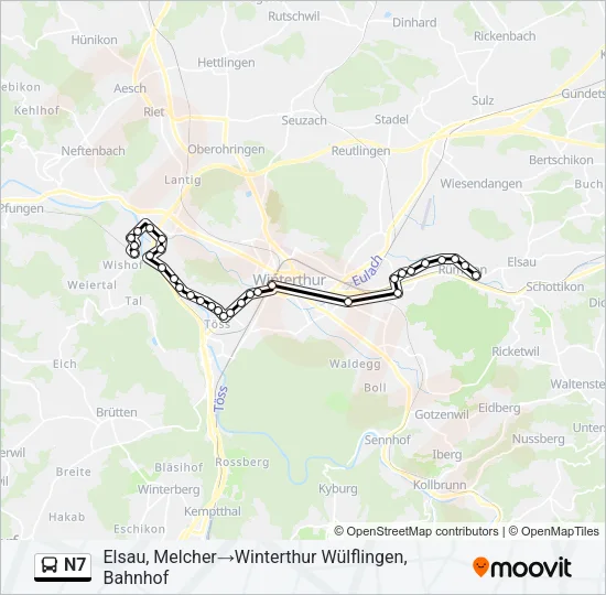 N7 Bus Line Map