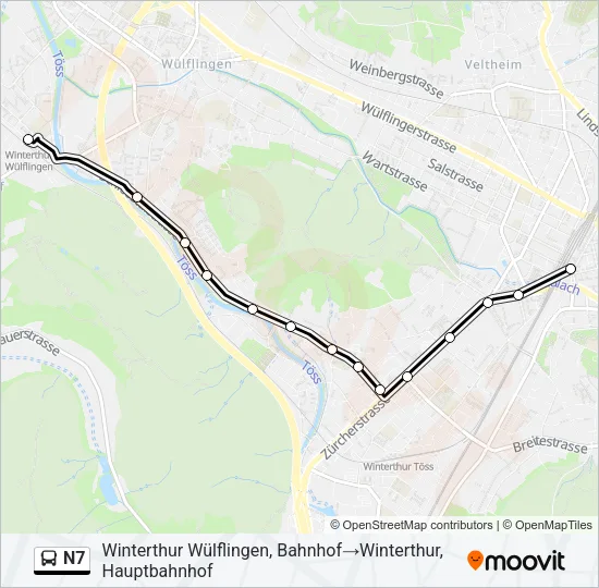N7 Bus Line Map