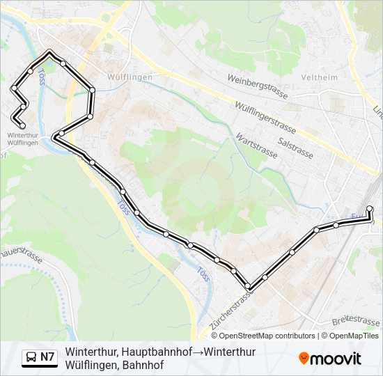 N7 Bus Line Map