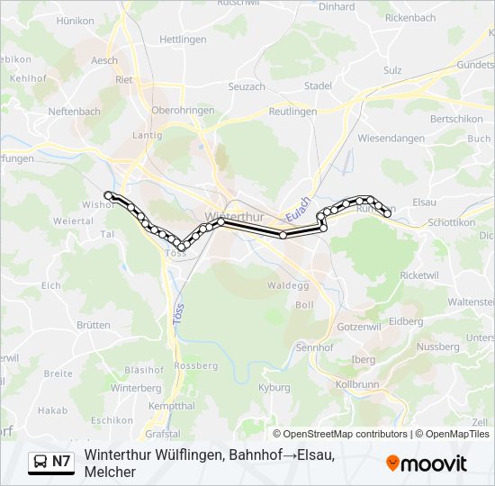 N7 Bus Line Map