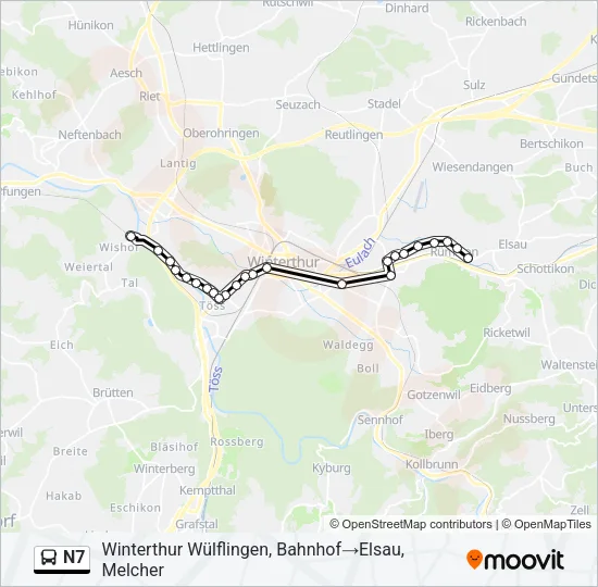N7 Bus Line Map