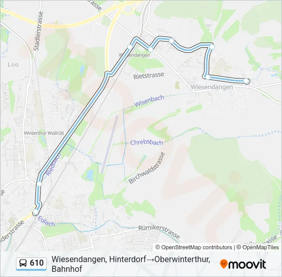 610 Bus Line Map