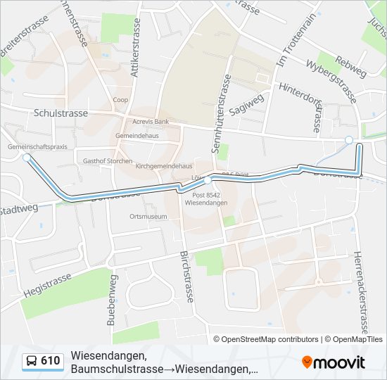 610 Bus Line Map