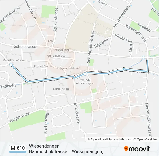 610 Bus Line Map