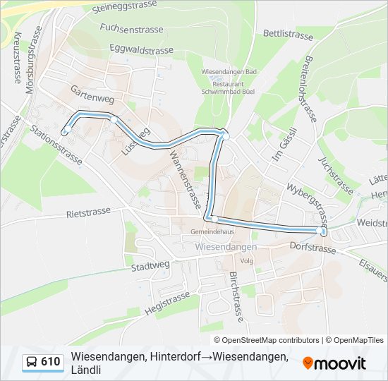 610 Bus Line Map