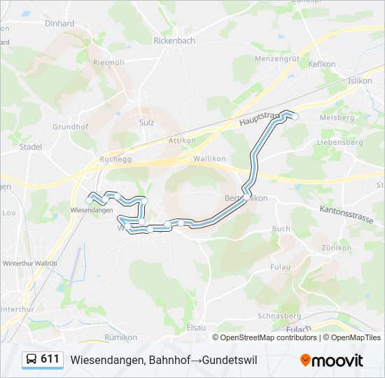 611 Bus Line Map